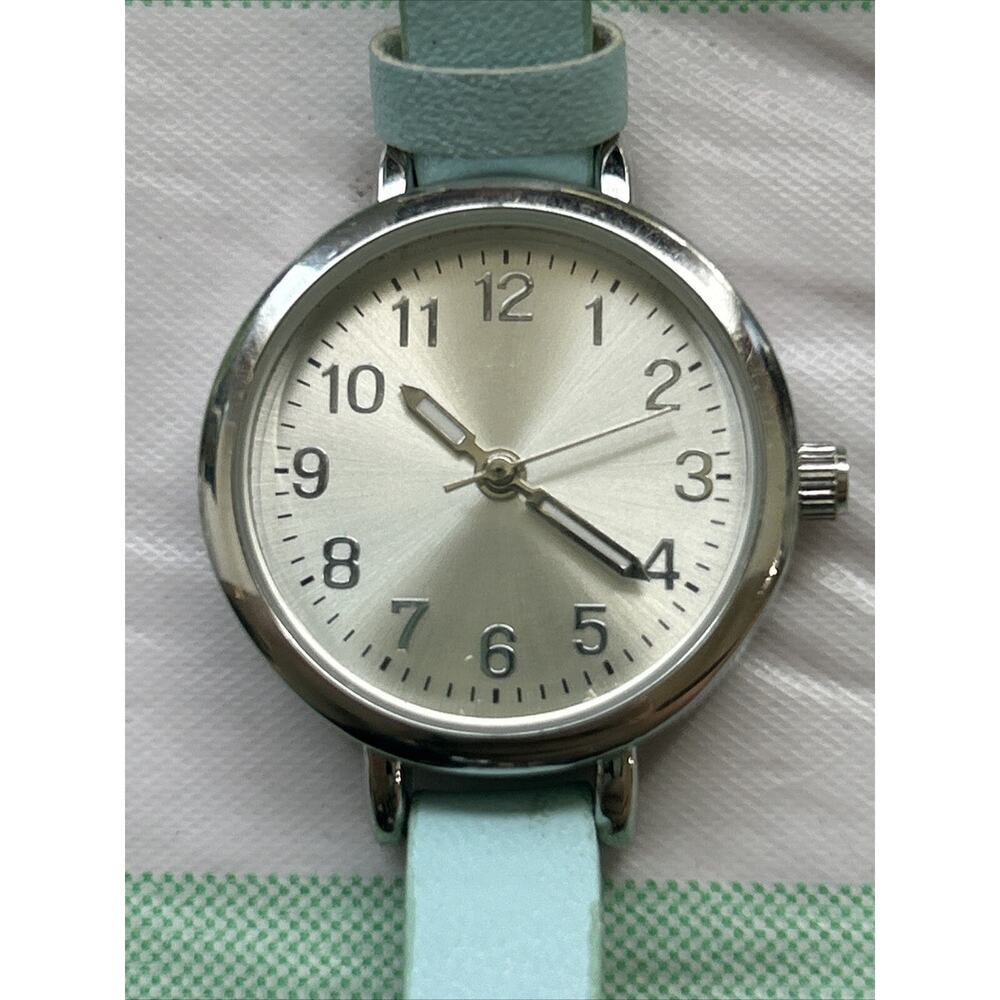 FMD Silver Tone Baby Blue Band Women’s Quartz Watch